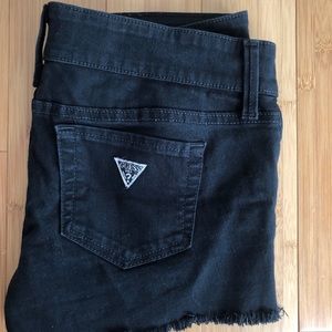 Guess woman’s size 28 black denim shorts